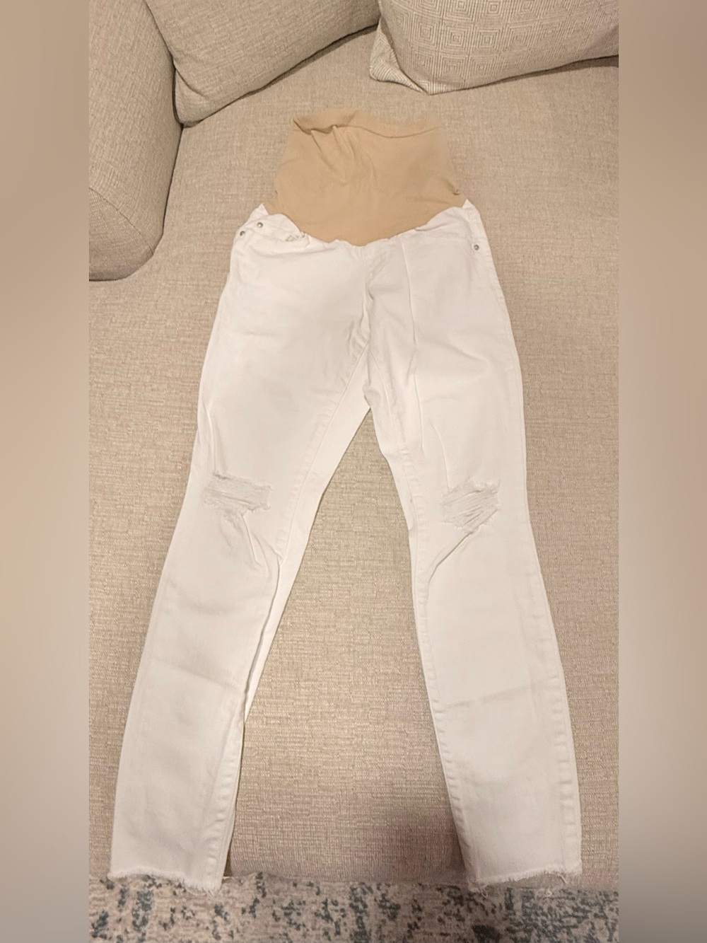 White Distressed Jessica Simpson Maternity Jeans XS